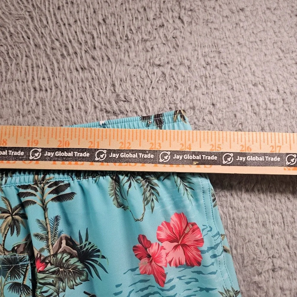 NWT Caribbean Swim Shorts Trunks Men's 4XB Lined Tropical Floral Island Palm Sea